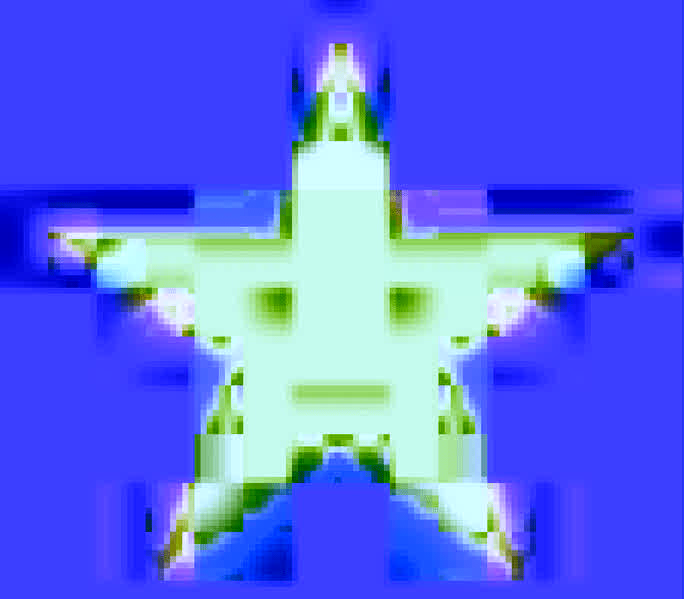 Ringing artifact on a star symbol